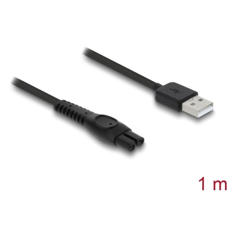DeLOCK 90981 câble électrique Noir 1 m USB A 2 broches