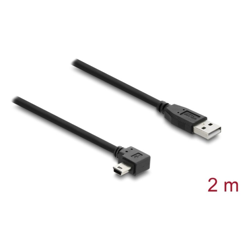 DeLOCK USB 2.0 Cable Type-A male to Type Mini-B male right angled 2 m