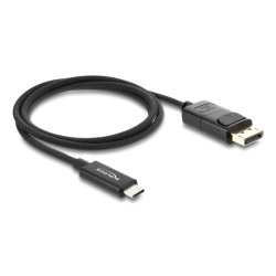 DeLOCK Coaxial USB Type-C to DisplayPort cable (DP Alt Mode) 4K 60 Hz with braided coating 1 m