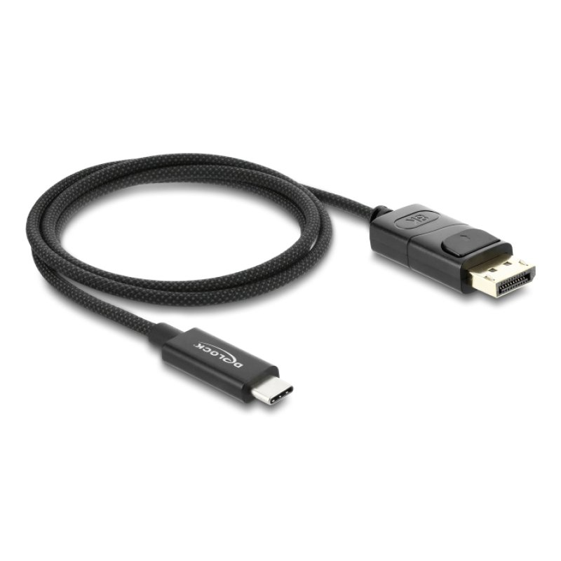 Delock Koaxiales USB Type-C™ zu DisplayPort Kabel (DP Alt Mode) 4K 60 Hz mit Geflechtmantel 1 m