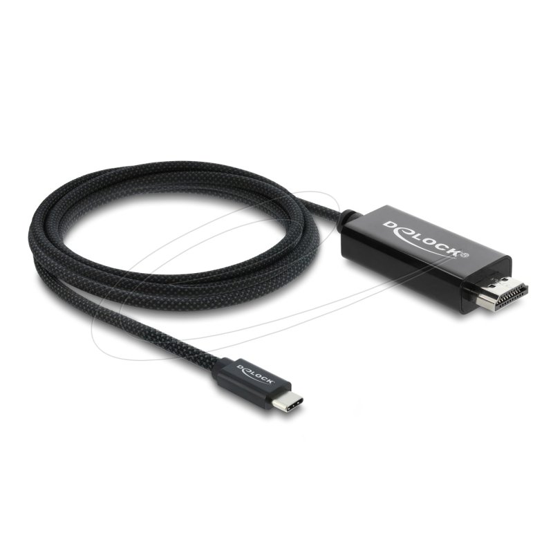 Delock Koaxiales USB Type-C™ zu HDMI Kabel (DP Alt Mode) 4K 60 Hz mit Geflechtmantel 2 m