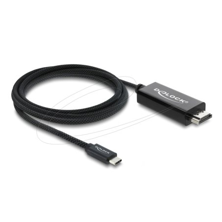 Delock Koaxiales USB Type-C™ zu HDMI Kabel (DP Alt Mode) 4K 60 Hz mit Geflechtmantel 2 m