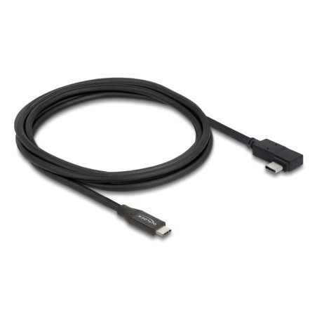 Delock Koaxiales USB 40 Gbps Kabel gewinkelt links / rechts USB PD 3.1 240 W 2 m