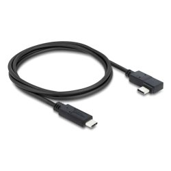 Delock Koaxiales USB 40 Gbps Kabel gewinkelt links / rechts USB PD 3.1 240 W 0,5 m