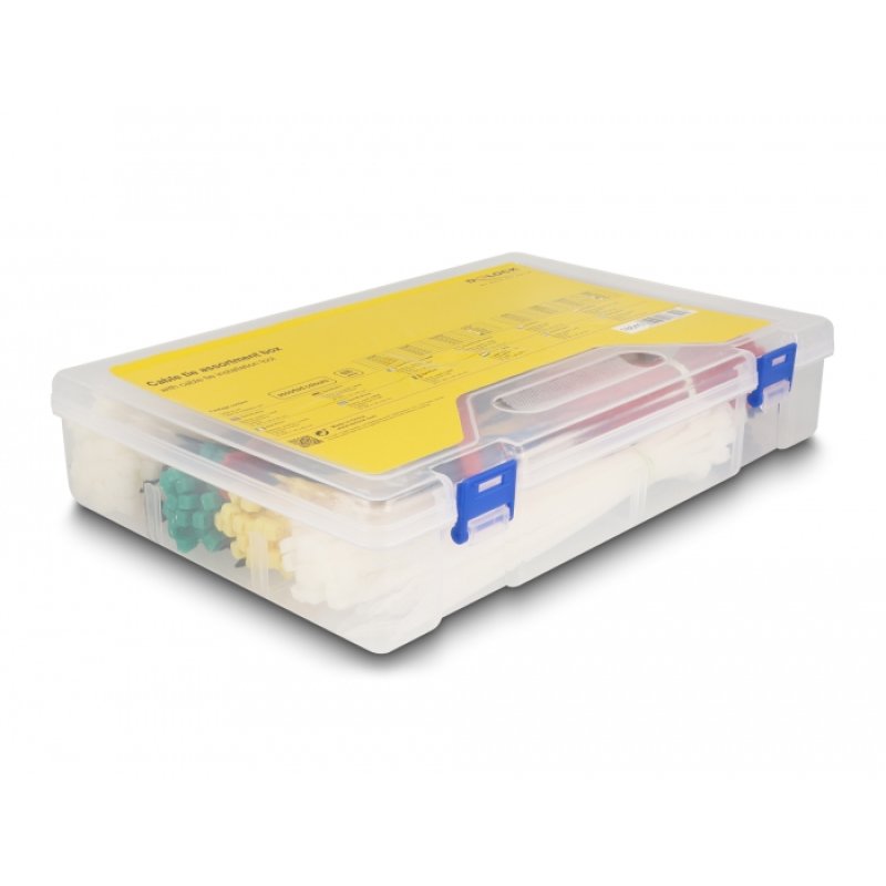Delock Kabelbinder Sortimentsbox mit Kabelbinderzange 600-teilig farbig