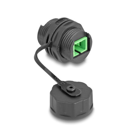 Delock LWL Kabelverbinder SC Simplex Buchse zu SC Simplex Buchse mit Verschlusskappe wasserfest