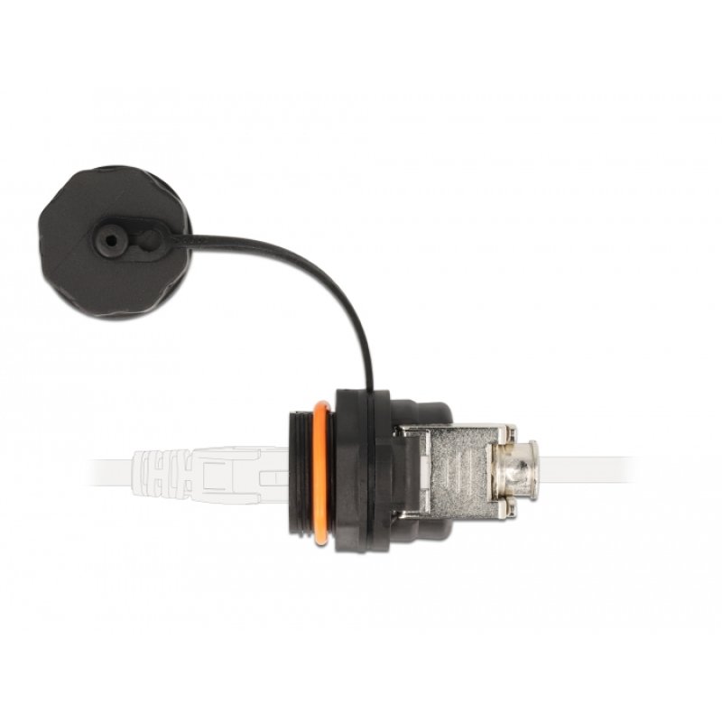 Delock Kabelverbinder RJ45 Buchse zu Cat.6A LSA mit Verschlusskappe wasserfest