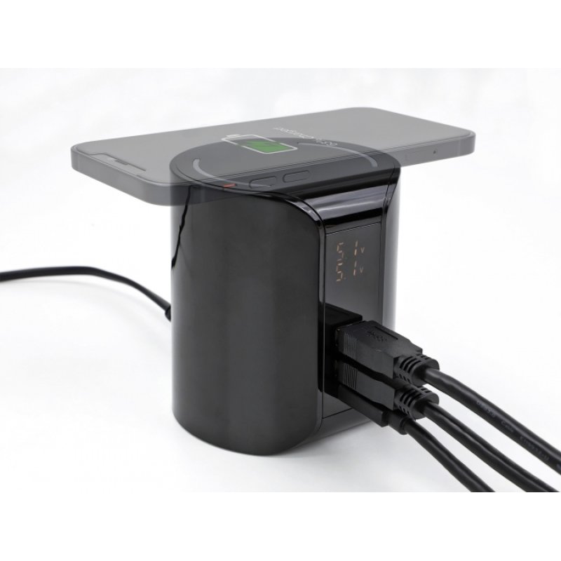 Delock USB und kabelloses Ladegerät 1 x USB Type-C™ PD 2 x USB Typ-A mit 58 W
