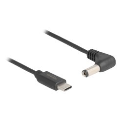 Delock USB Type-C™ Stromkabel zu DC 5,5 x 2,1 mm Stecker gewinkelt 1,5 m