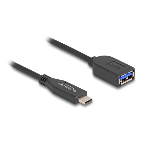 Delock USB 10 Gbps Kabel USB Type-C™ Stecker zu Typ-A Buchse 25 cm koaxial