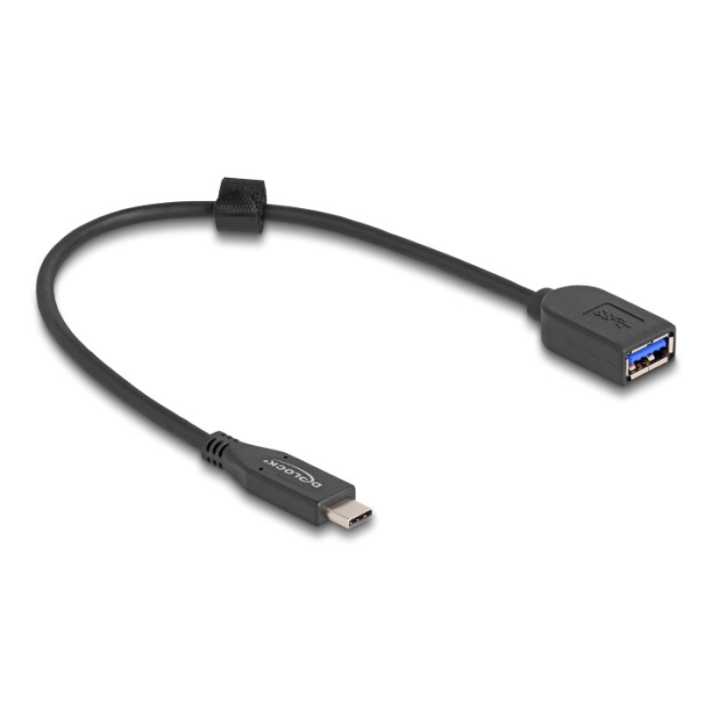 DeLOCK USB 10 Gbps Coaxial Cable USB Type-C male to Type-A female 25 cm