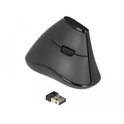 Delock Ergonomische vertikal optische 5-Tasten Maus 2,4 GHz kabellos - Lautlos