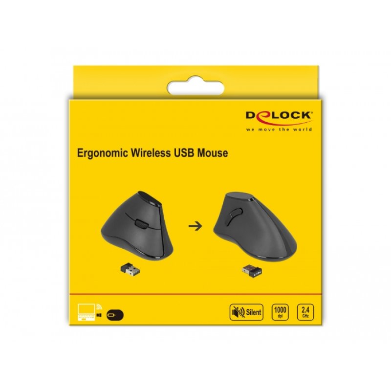 DeLOCK 12622 mouse Office Right-hand RF Wireless Optical 1000 DPI