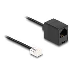 Delock Telefonkabel RJ11 Stecker zu RJ45 Buchse schwarz 1 m