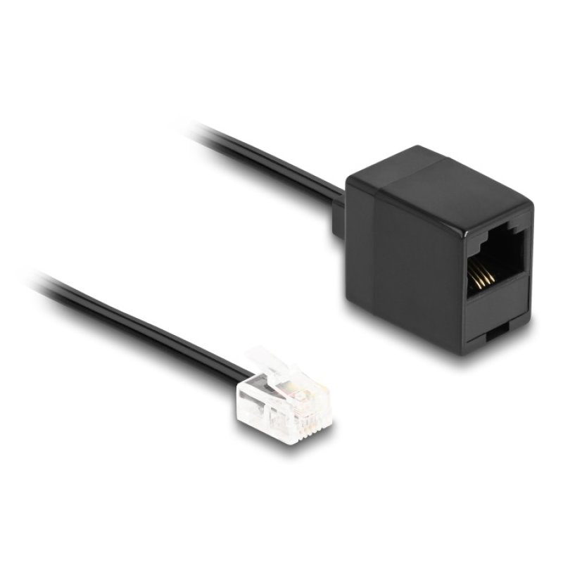 DeLOCK Câble téléphonique RJ11 mâle à RJ45 femelle, noir, 1 m