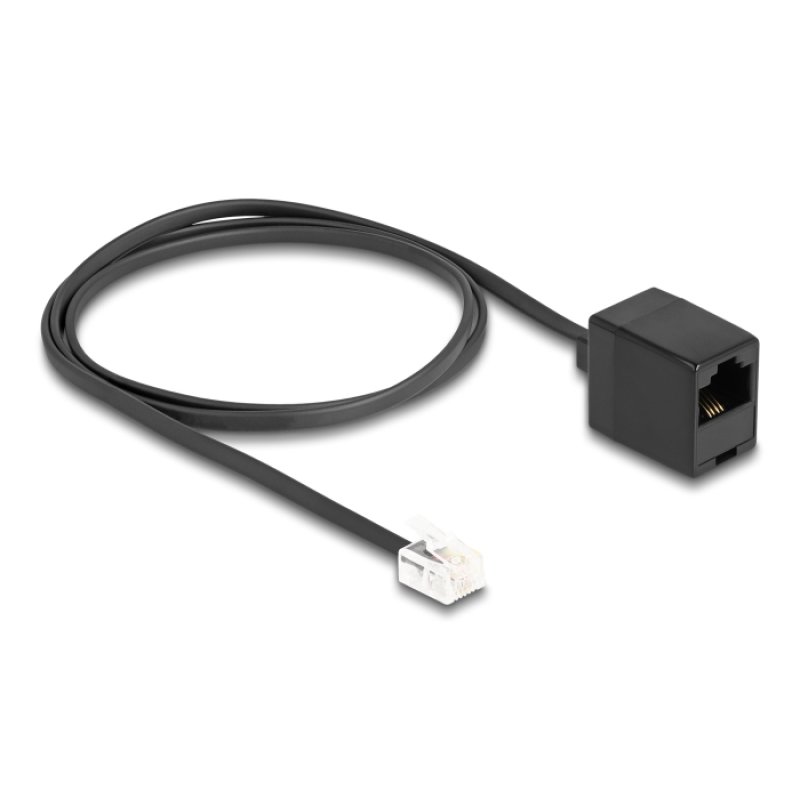 DeLOCK Telephone Cable RJ11 plug to RJ45 jack black 1 m