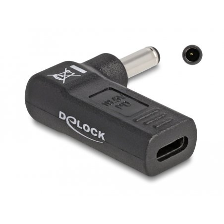 Delock Adapter für Notebook Ladekabel USB Type-C™ Buchse zu Dell 4,5 x 3,0 mm Stecker 90° gewinkelt