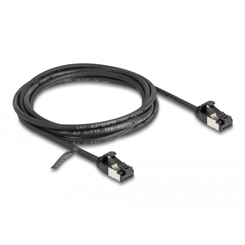 DeLOCK RJ45 Cable plug to plug Cat.8.1 flexible 2 m black