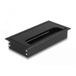 DeLOCK Passe-fil monté sur table avec brosse 160 x 80 x 28 mm, noir