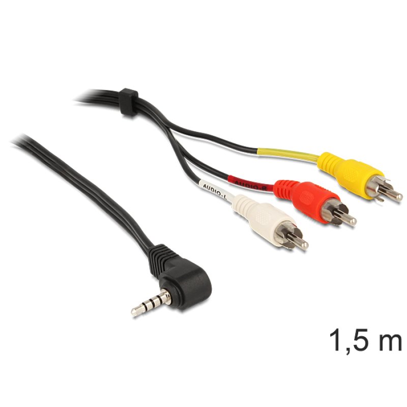 DeLOCK 84504 câble vidéo et adaptateur 1,5 m 3,5mm 3 x RCA Noir