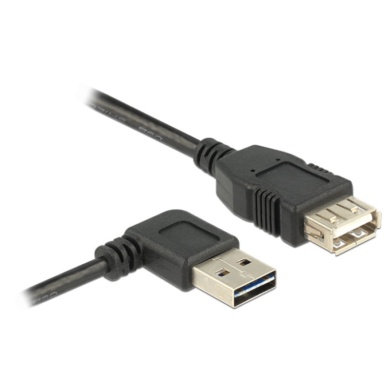 Delock Verlängerungskabel EASY-USB 2.0 Typ-A Stecker gewinkelt links / rechts USB 2.0 Typ-A Buchse 1 m