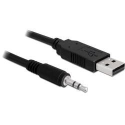 DeLOCK USB 2.0/3.5 mm 1.8m audio cable 3.5mm Black