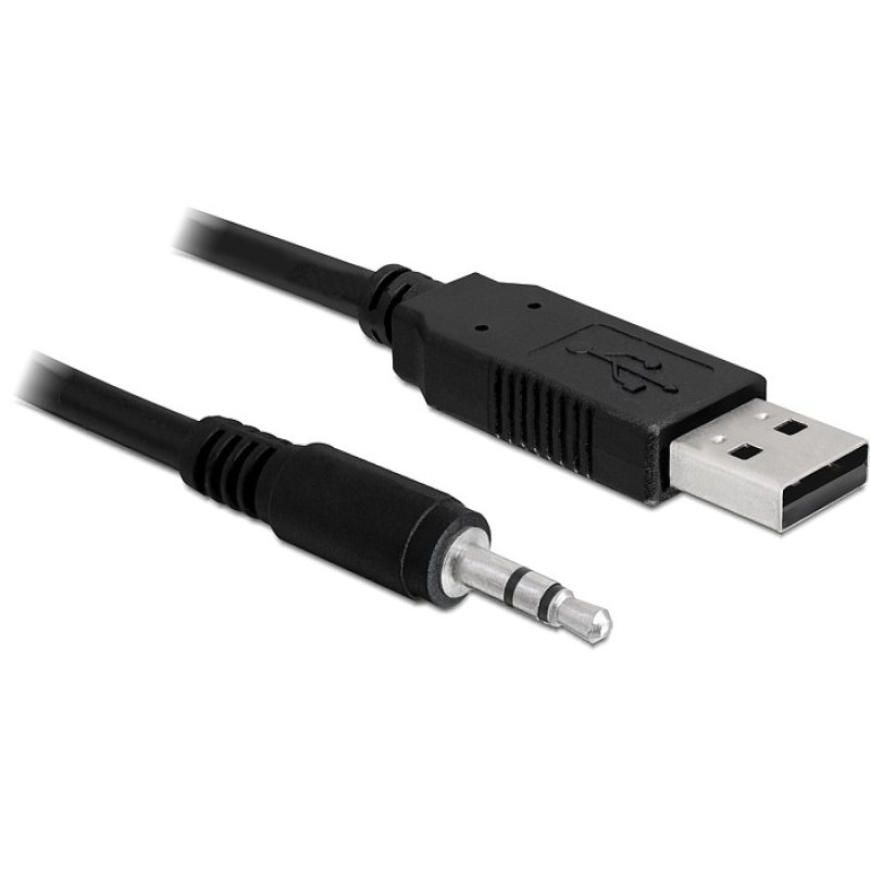 Delock Konverter USB 2.0 Typ-A Stecker zu Seriell TTL 3,5 mm 3 Pin Klinke 1,8 m (5 V)