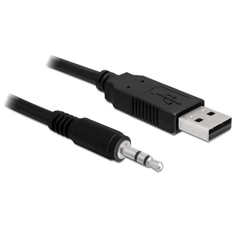 Delock Konverter USB 2.0 Typ-A Stecker zu Seriell TTL 3,5 mm 3 Pin Klinke 1,8 m (5 V)