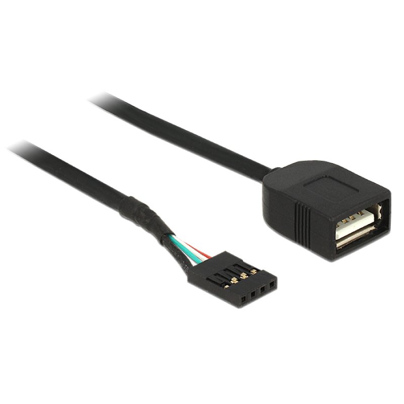DeLOCK 83825 câble USB USB 2.0 0,4 m USB A Noir