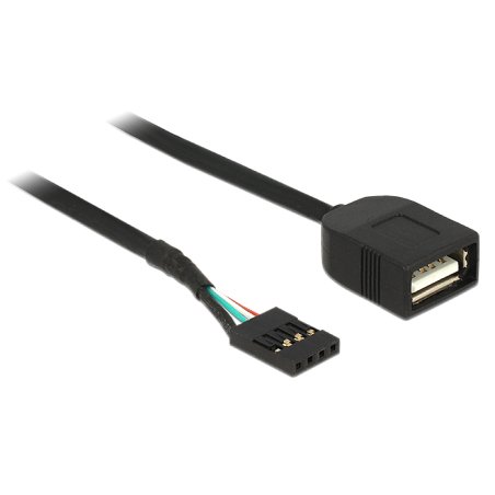 DeLOCK 83825 câble USB USB 2.0 0,4 m USB A Noir