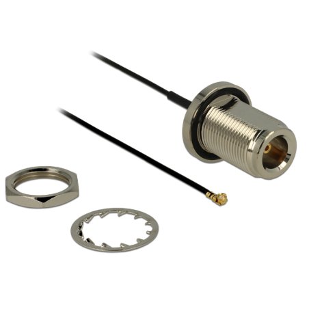 DeLOCK 0.13m N/MHF U.FL câble coaxial RF 1.37 0,13 m MHF/U.FL Noir, Argent
