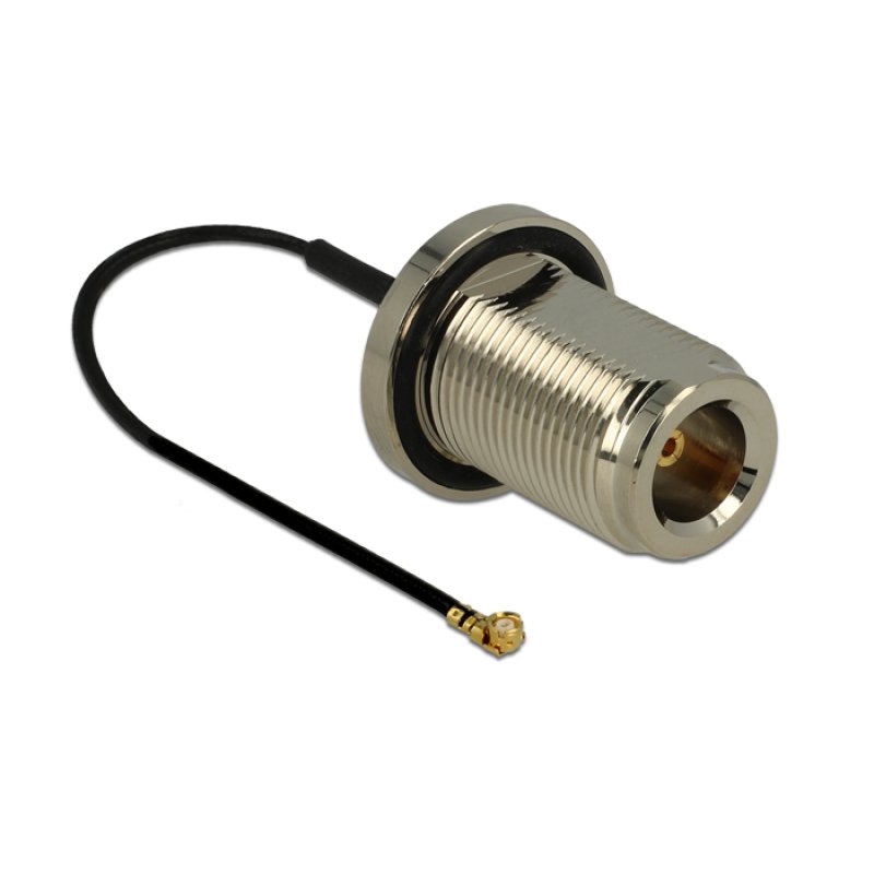 DeLOCK 0.13m N/MHF U.FL coaxial cable RF 1.37 MHF/U.FL Black, Silver