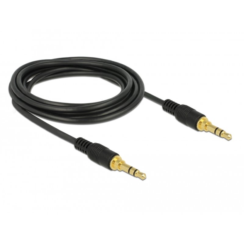 Delock Klinkenkabel 3,5 mm 3 Pin Stecker Stecker 3 m schwarz