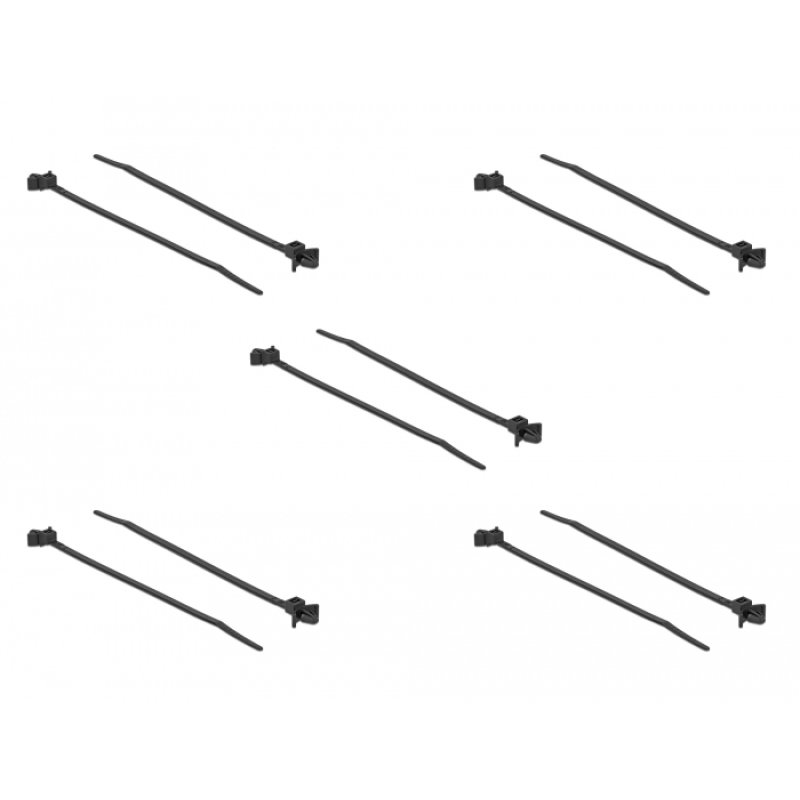 DeLOCK 18895 cable tie Releasable cable tie Nylon Black 10 pc(s)