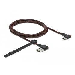 DeLOCK Câble EASY-USB 2.0 Type-A mâle à USB Type-C mâle coudé vers la gauche / droite 1,5 m noir