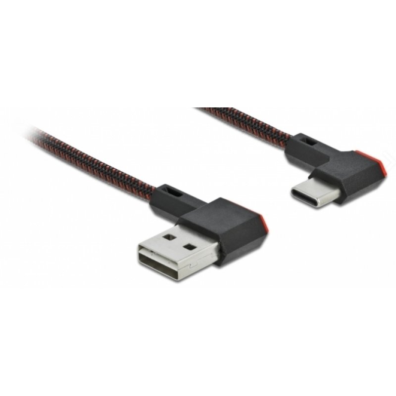 Delock EASY-USB 2.0 Kabel Typ-A Stecker zu USB Type-C™ Stecker gewinkelt links / rechts 1,5 m schwarz