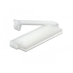 DeLOCK Support de câble avec clip de verrouillage, auto-adhésif, écru, 10 unités