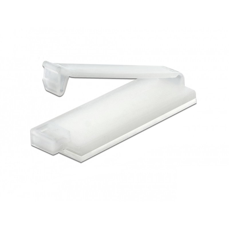 DeLOCK Cable holder with locking clip self-adhesive natural 10 pieces