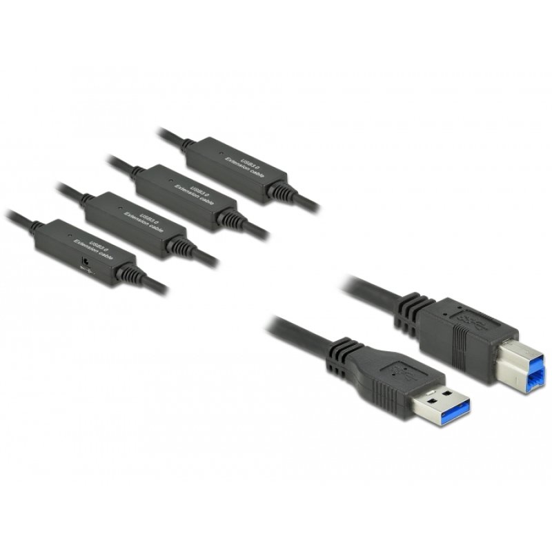 Delock USB 5 Gbps Aktives Kabel USB Typ-A zu USB Typ-B 20 m