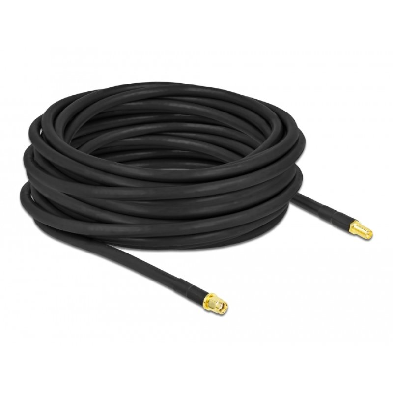 DeLOCK Antenna Cable RP-SMA plug to RP-SMA jack LMR/CFD300 10 m low loss