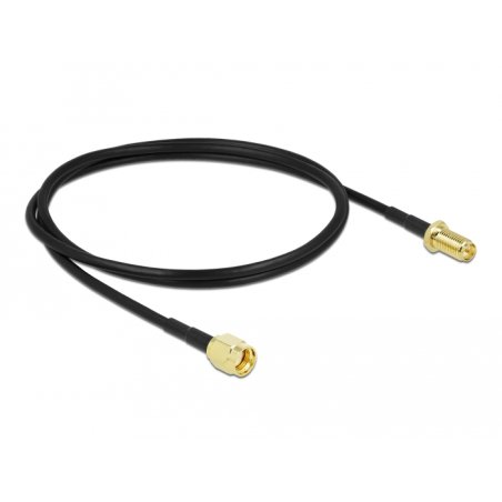 DeLOCK Antenna Cable RP-SMA plug to RP-SMA jack LMR/CFD100 1 m low loss