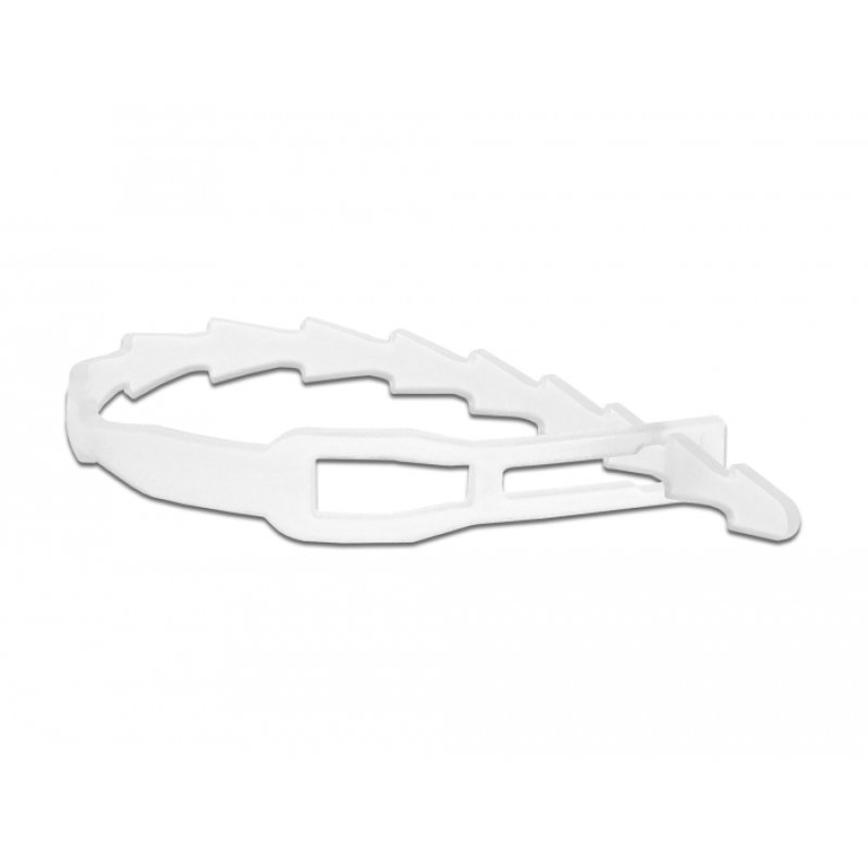 DeLOCK Serre-câble en forme d’éclair avec œillet de fixation L 115 x l 4,5 mm réutilisable, 20 unités