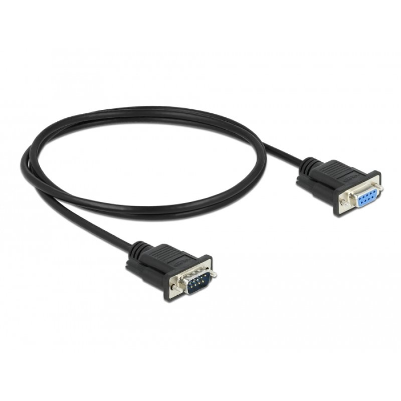 Delock RS-232 Kabel Seriell D-Sub 9 Stecker zu Buchse mit schmalem Steckergehäuse 1 m