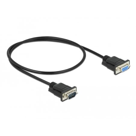 Delock RS-232 Kabel Seriell D-Sub9 Stecker zu Buchse mit schmalem Steckergehäuse 0,5 m
