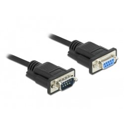 DeLOCK Câble Serial RS-232 D-Sub9 mâle à femelle 2 m, null-modem