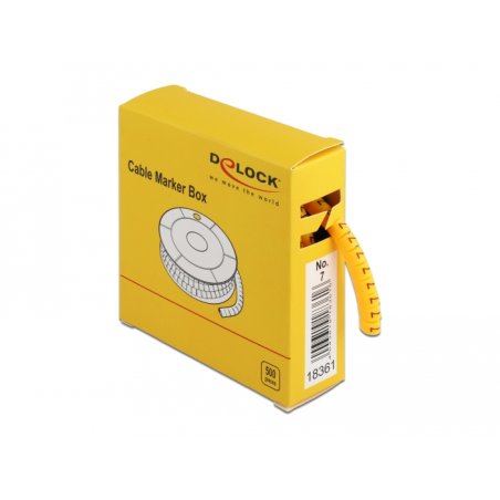 DeLOCK Cable Marker Box, No. 7, yellow, 500 pieces