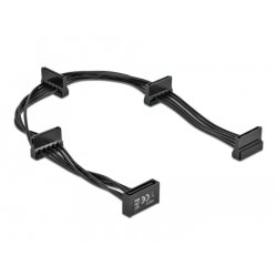 Delock Kabel Power SATA 15 Pin Stecker 4 x SATA 15 Pin Buchse 40 cm schwarz
