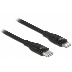 DeLOCK Câble de données et de chargement USB Type-C vers Lightning pour iPhone, iPad et iPod, noir 0,5 m MFi