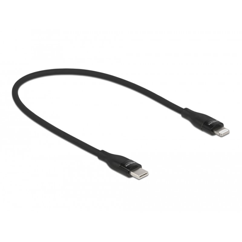 DeLOCK Câble de données et de chargement USB Type-C vers Lightning pour iPhone, iPad et iPod, noir 0,5 m MFi