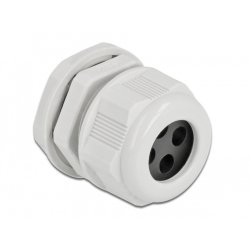 DeLOCK Presse-étoupe PG21 pour câble rond avec quatre entrées de câble, gris, 2 unités